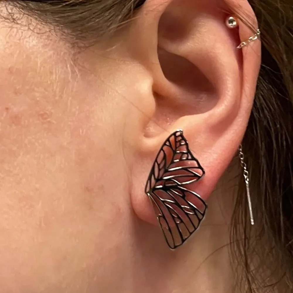 Stainless Steel Butterfly‎ Wings Stud Earrings